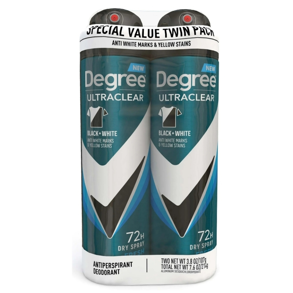 😀2 pack Degree Men Ultra Clear Black + White Antiperspirant Deodorant